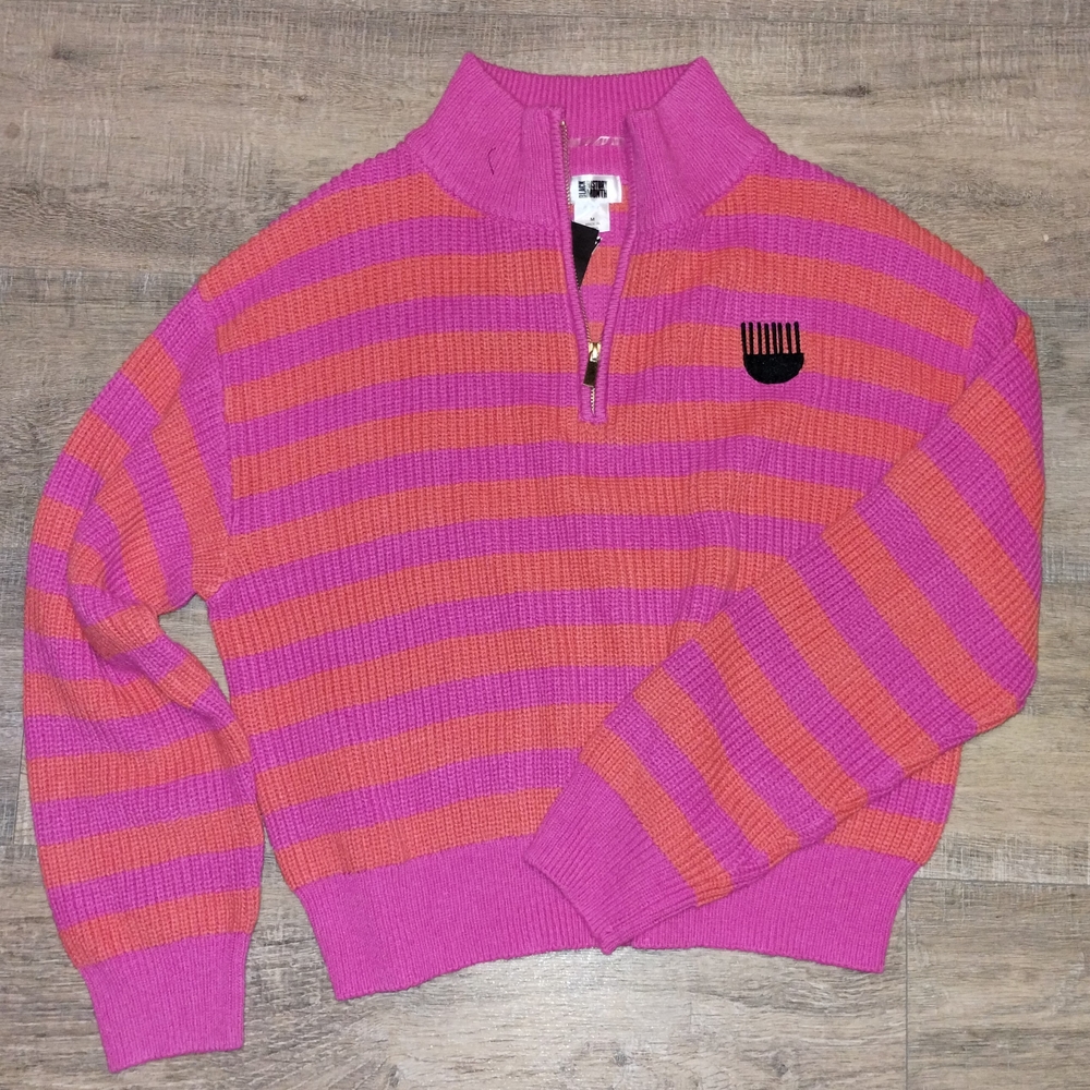 Striped Pink and Orange Women's Sweater